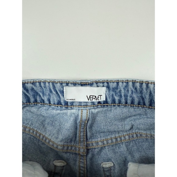 Vervet Distressed Denim Shorts Bleach Wash Ripped Raw Hem Casual Size S - Picture 2 of 7